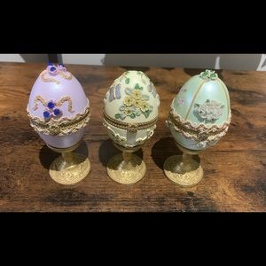 Handcrafted Jewellery Holder W Stands. Lot Of 3!